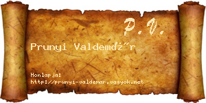 Prunyi Valdemár névjegykártya